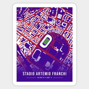 Stadio Artemio Franchi Map Design - Purple Sticker